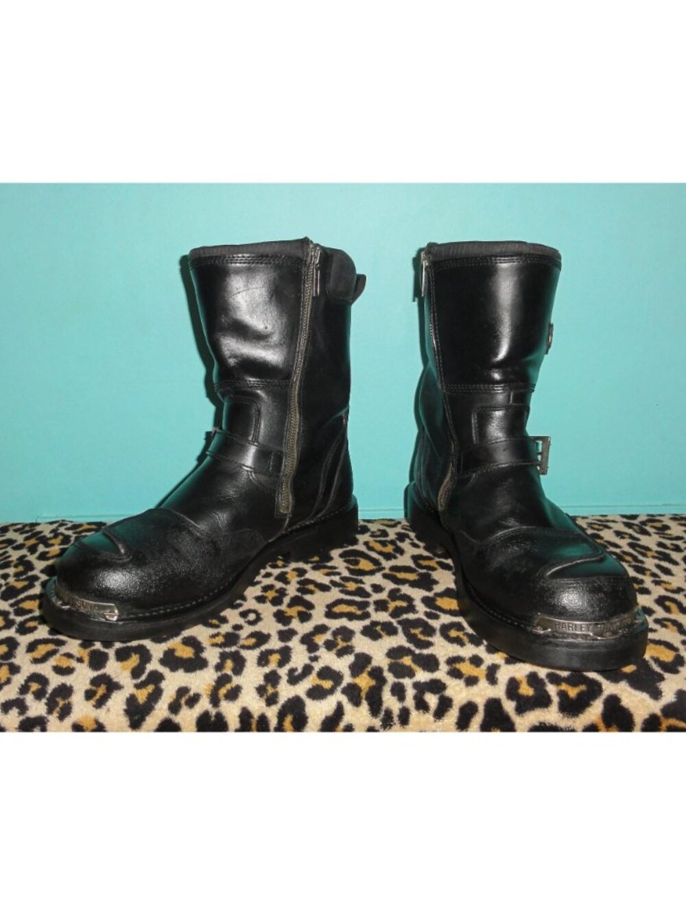 Vintage Harley Davidson Shift Engineer Motorcycle Boots Men's 13 leather zipper - Picture 4 of 16
